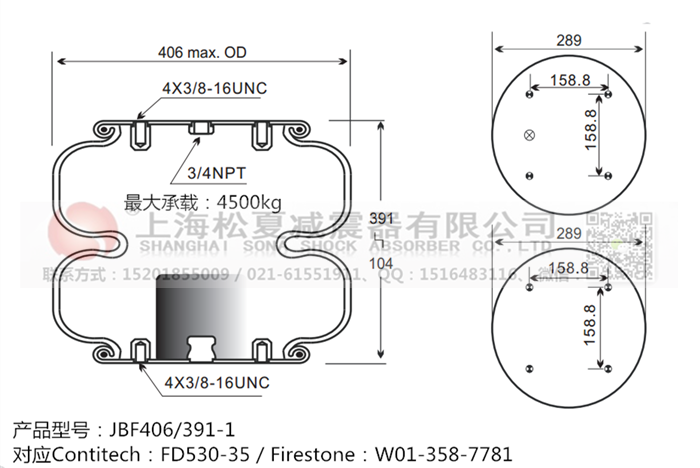 JBF406/391-2橡膠<a href='http://www.5058795.com/' target='_blank'><u>空氣彈簧</u></a>