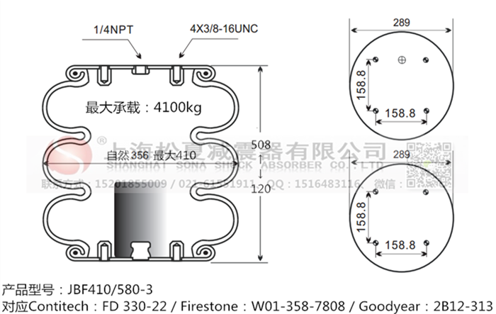 JBF410/580-3橡膠<a href='http://www.5058795.com/' target='_blank'><u>空氣彈簧</u></a>